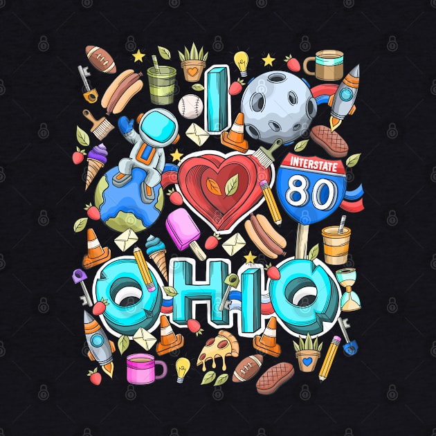 I love Ohio Doodle Art by NomadicQuest